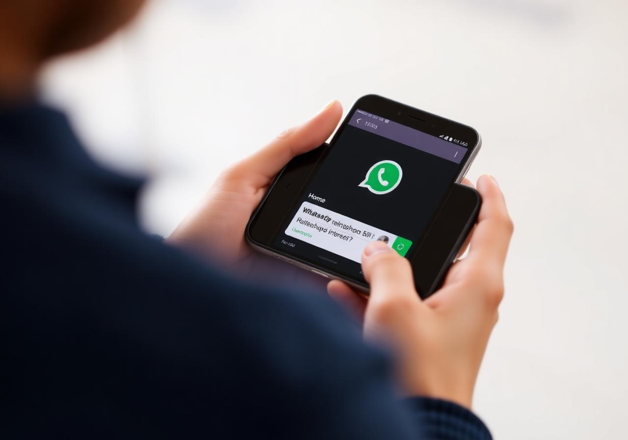 Cliente che invia la bolletta telefonica tramite WhatsApp